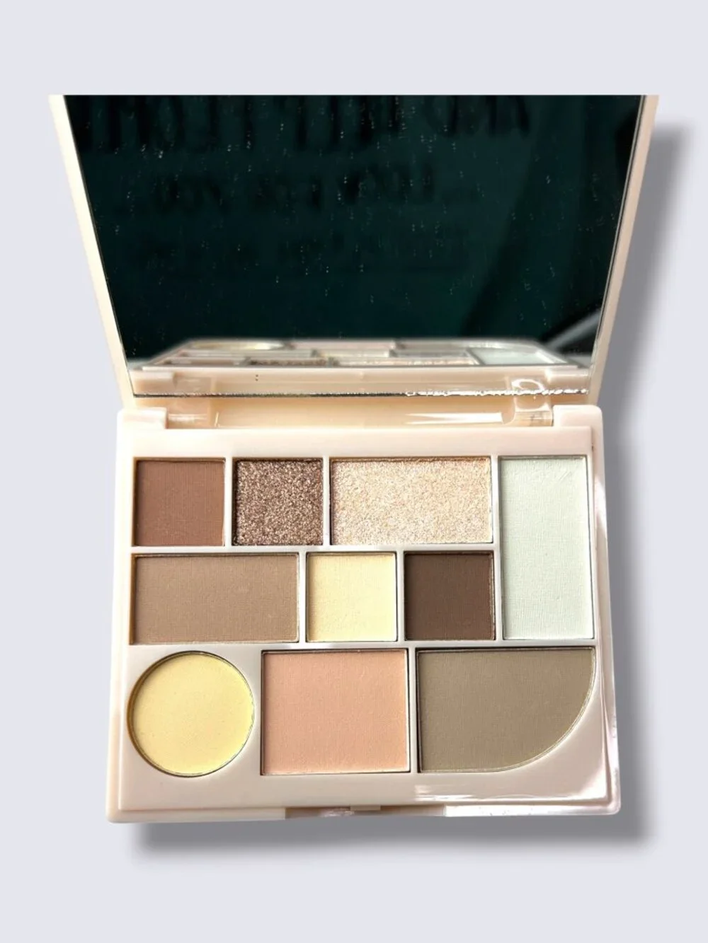 Dikalu 10-Color Eyeshadow Palette With Mirror - Neutral & Shimmer Shades - 16g C
